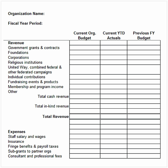 Non Profit organization Budget Template Beautiful Nonprofit Bud Template