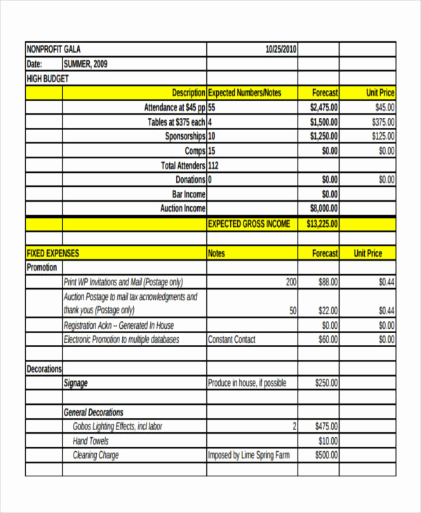 Non Profit organization Budget Template Fresh 11 Nonprofit Bud Templates Word Pdf Excel