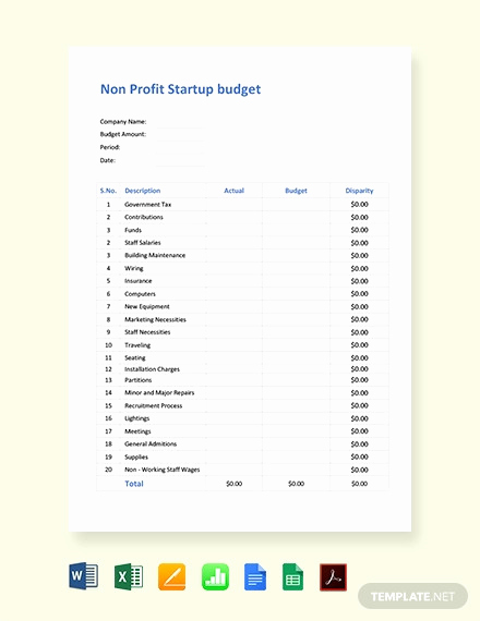 Non Profit organization Budget Template Fresh 14 Nonprofit Bud Templates Word Pdf Excel