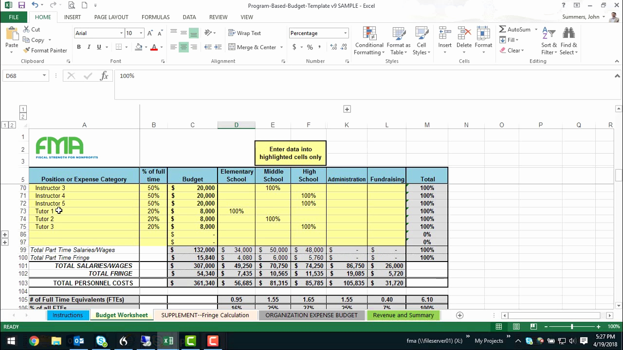 Nonprofit Program Budget Template Best Of Program Based Bud Builder Demonstration V9