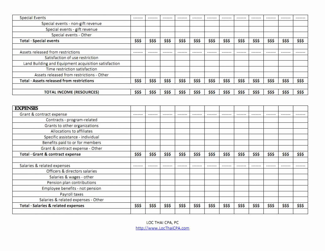 Nonprofit Program Budget Template Inspirational Nonprofit Bud Template
