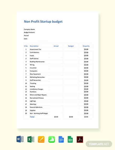 Nonprofit Program Budget Template Unique 14 Nonprofit Bud Templates Word Pdf Excel