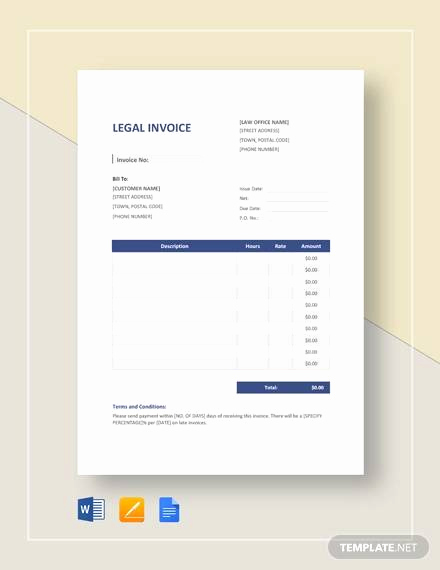 Notary Invoice Template Free New Sample Legal Invoice 7 Examples In Pdf Word