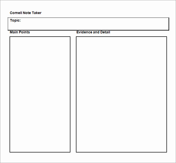 Note Taking Template Word Awesome Cornell Notes Template 56 Free Word Pdf format