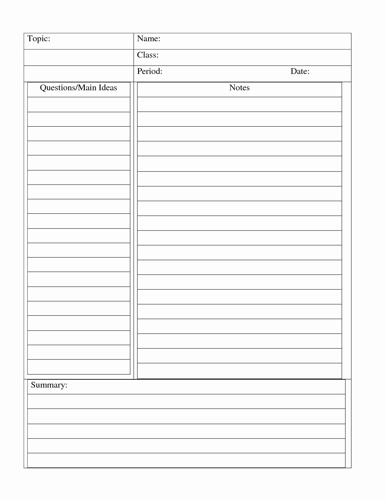 Note Taking Template Word Best Of Avid Cornell Notes Template Word Doc Invitation