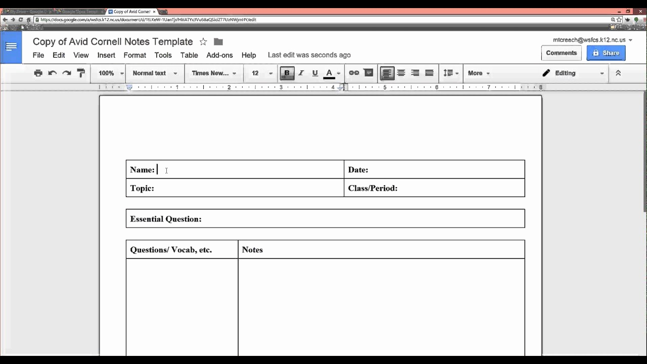 Note Taking Template Word Fresh Cornell Notes Using Templates
