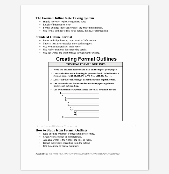 Note Taking Template Word Lovely Blank Outline Template 11 Examples and formats for