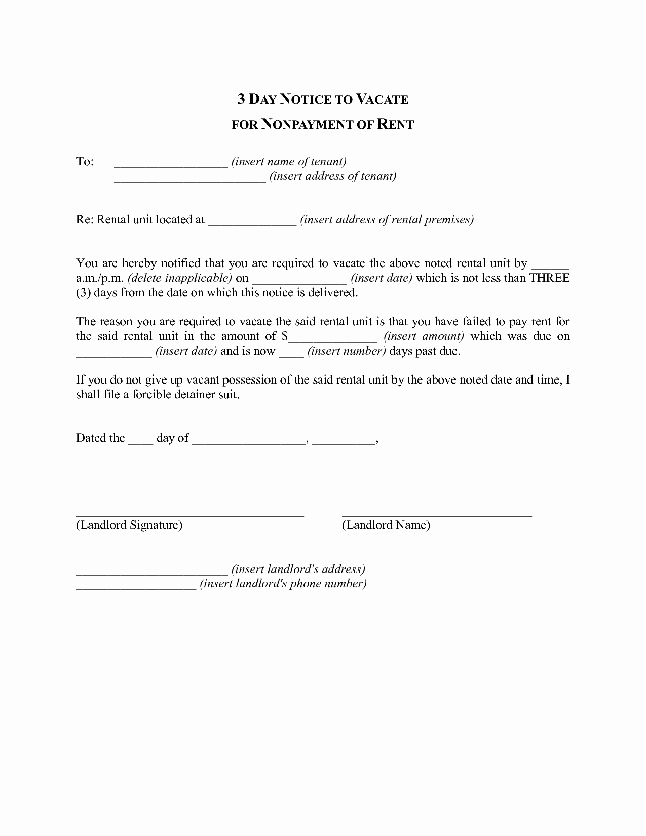 Notice to Vacate Texas Template Elegant 9 Best S Of Texas Notice to Quit form 30 Day