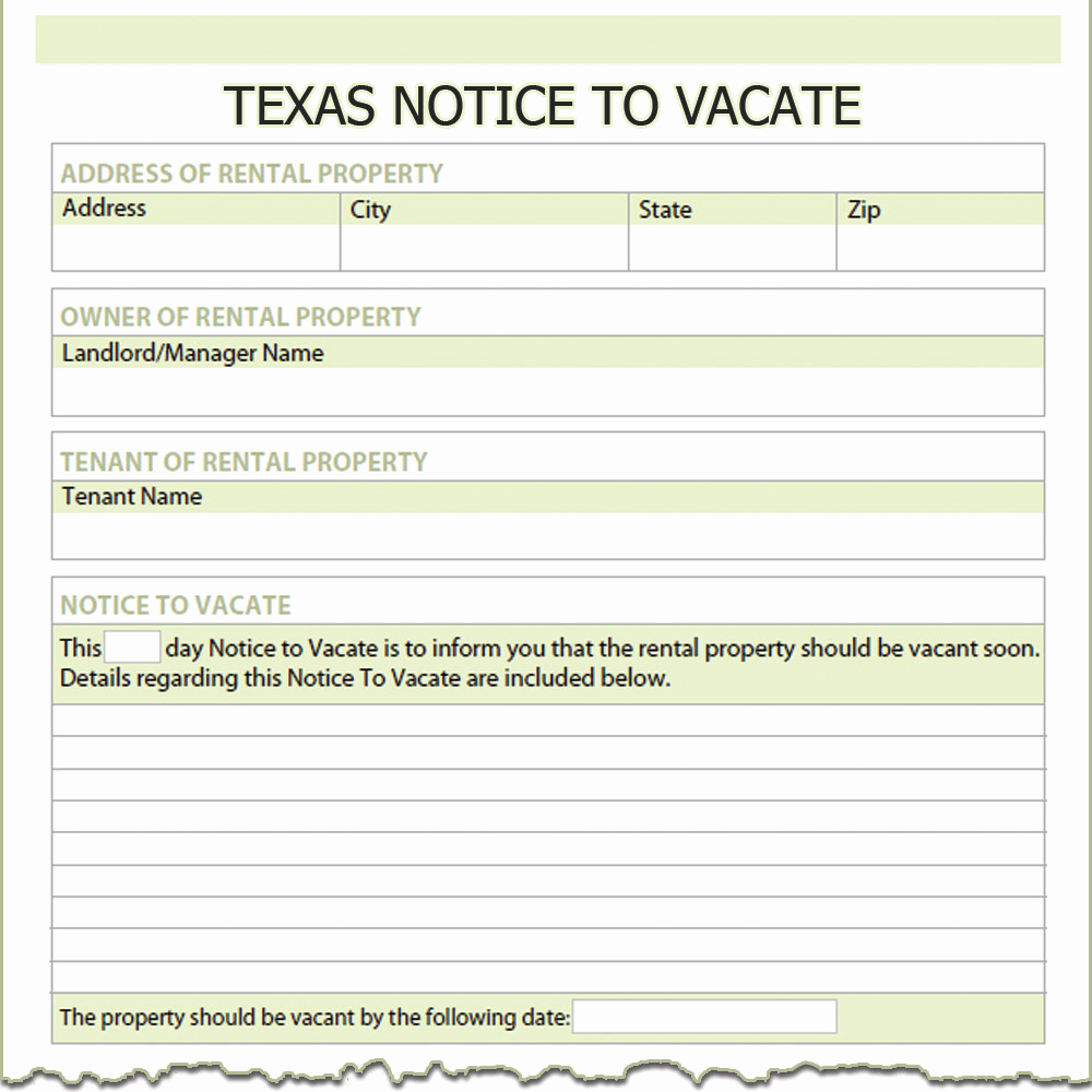 Notice to Vacate Texas Template Inspirational Texas Notice to Vacate