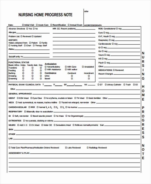 Nursing Progress Notes Template Fresh 6 Nursing Note Templates Free Samples Examples format