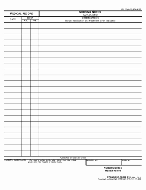 Nursing Progress Notes Template New Notes Printable Gallery Category Page 2