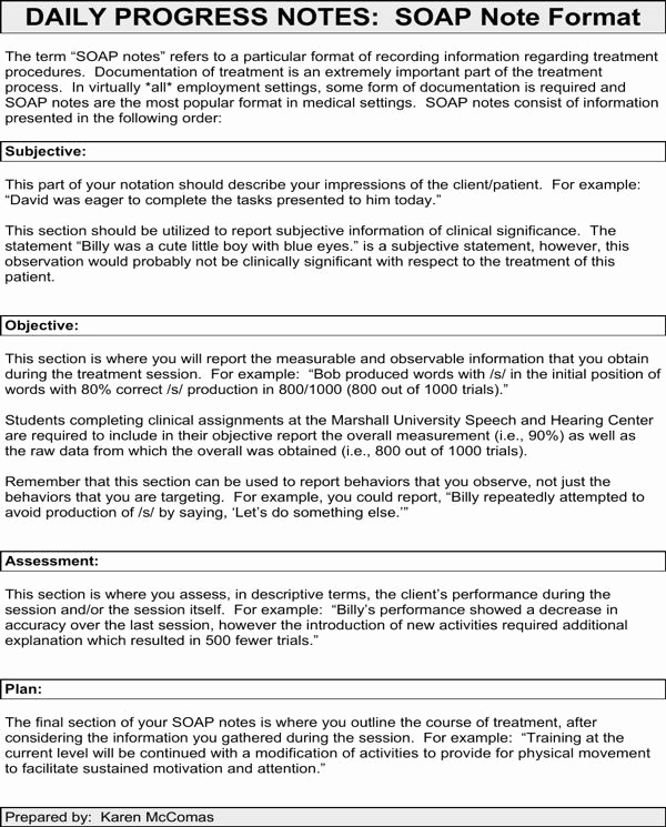 Nursing Progress Notes Template Unique Progress Note Template for Mental Health Counselors