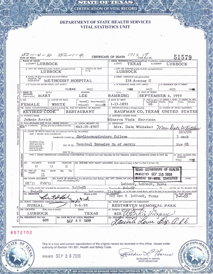 Official Blank Birth Certificate Template Lovely Death Certificate Certificate Templates and Death On