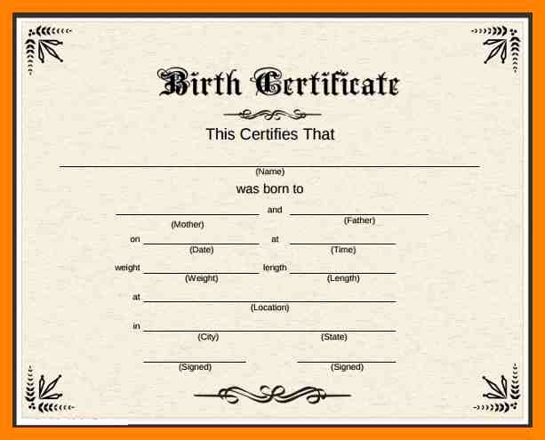 Official Blank Birth Certificate Template New Birth Certificate Template