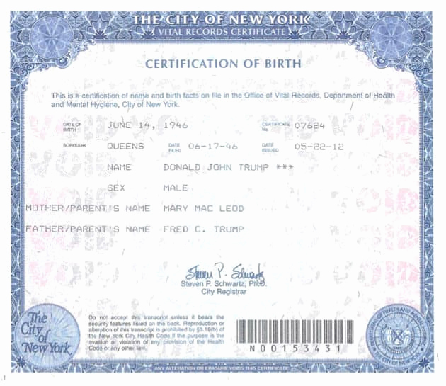 Old Birth Certificate Template Awesome Donald Trump Releases Birth Certificate Demands $5