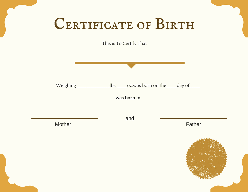 Old Birth Certificate Template Fresh Birth Certificate