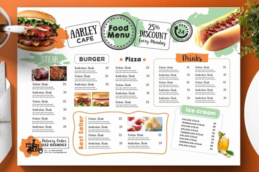 One Page Menu Template Fresh 30 Best Food &amp; Drink Menu Templates – Irc Web Services