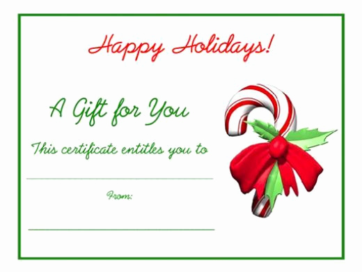 Online Gift Certificate Template New Free Holiday Gift Certificates Templates to Print