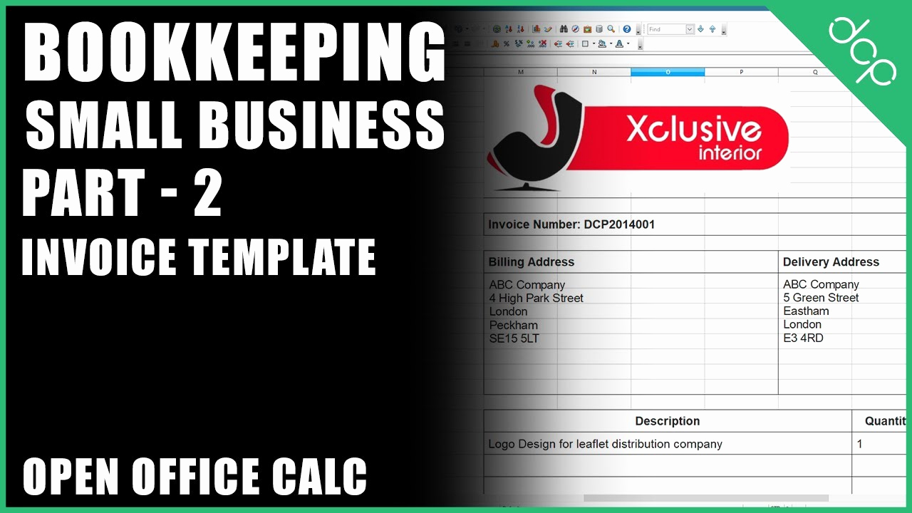 Open Office Invoice Template Free Awesome Bookkeeping for Small Business Tutorial Part 2 Open