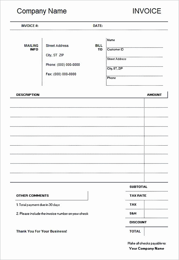 Open Office Invoice Template Free New Simple Printable Blank Invoice Templates Example Simple