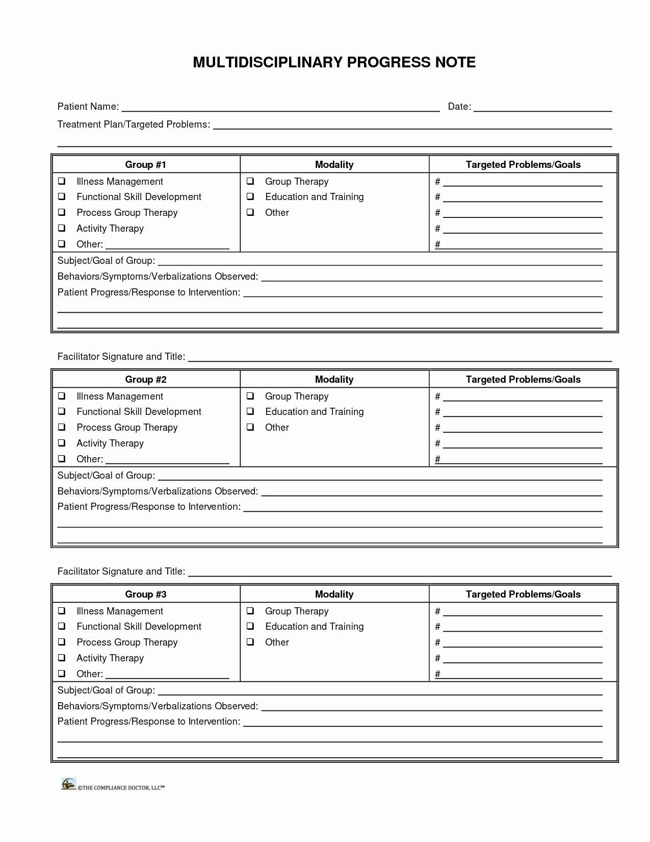 post printable therapy progress note