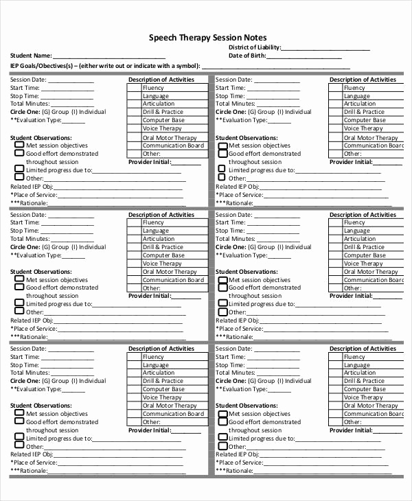 Ot Progress Note Template Elegant Free 5 therapy Note Examples &amp; Samples In Pdf