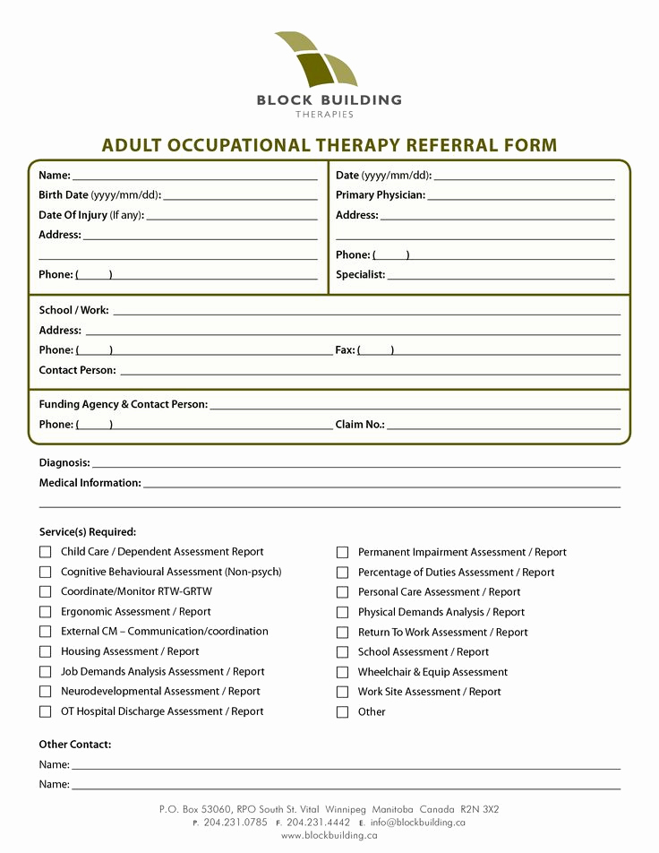 Ot Progress Note Template Unique Tenncare Occupational therapy Templates