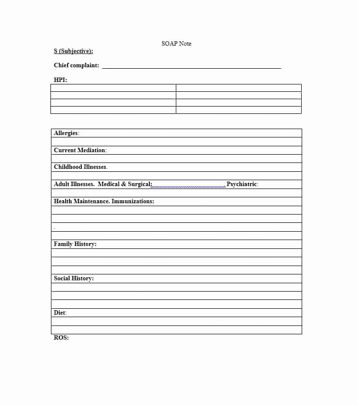 Outpatient Psychiatric Progress Note Template Fresh 40 Fantastic soap Note Examples &amp; Templates Templatelab