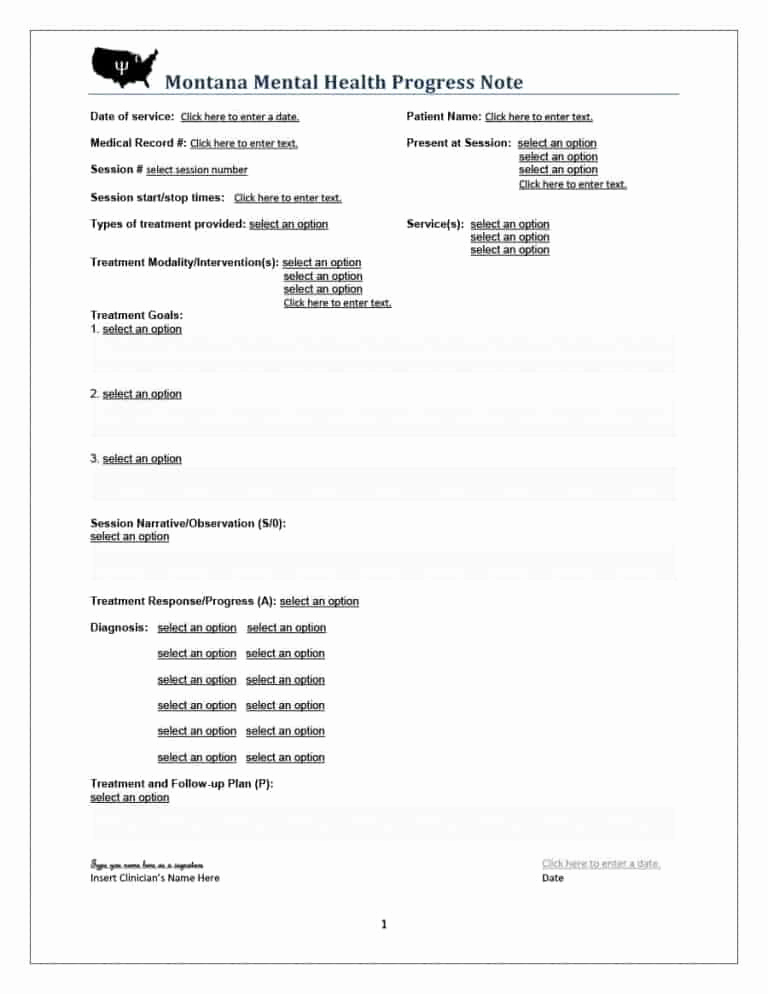 Outpatient Psychiatric Progress Note Template Unique 43 Progress Notes Templates [mental Health Psychotherapy