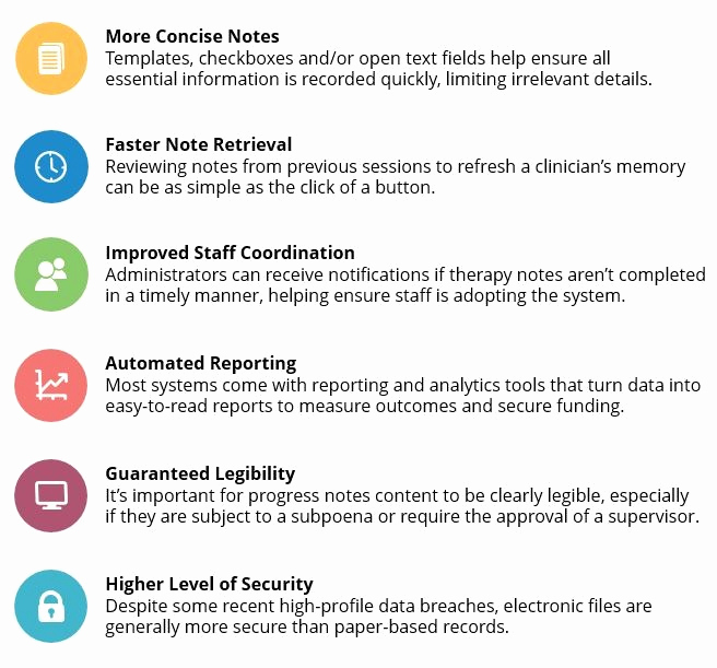 top mental health electronic progress notes systems