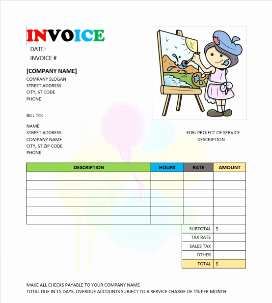 Painters Invoice Template Free Best Of Painting Invoice Templates