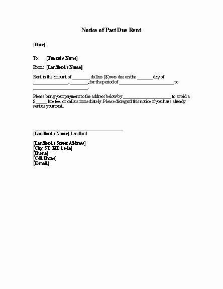 Past Due Rent Notice Template Beautiful Late Rent Past Due Rent Notice Template