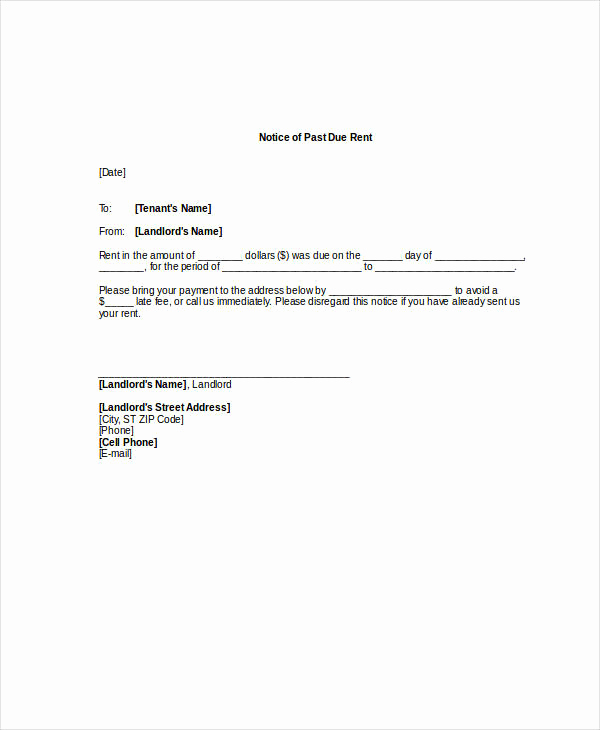 Past Due Rent Notice Template Lovely Free 22 Notice Examples In Pdf Doc