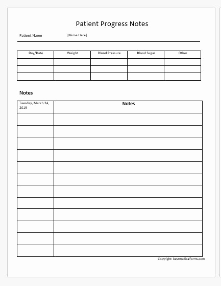 Patient Progress Note Template Luxury Patient Progress Notes Templates for Ms Word