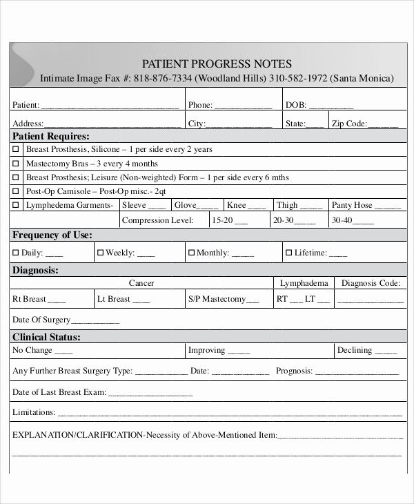 Patient Progress Note Template New Patient Note Templates 7 Free Samples Examples format