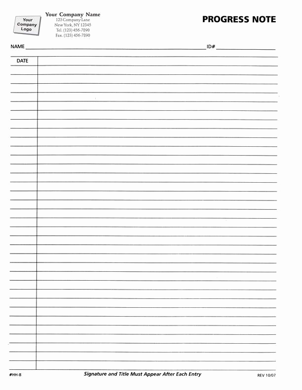 Patient Progress Notes Template Awesome Blank Nursing Progress Notes