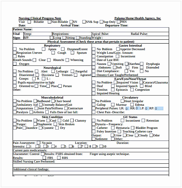 Patient Progress Notes Template Best Of Nurses Notes Template