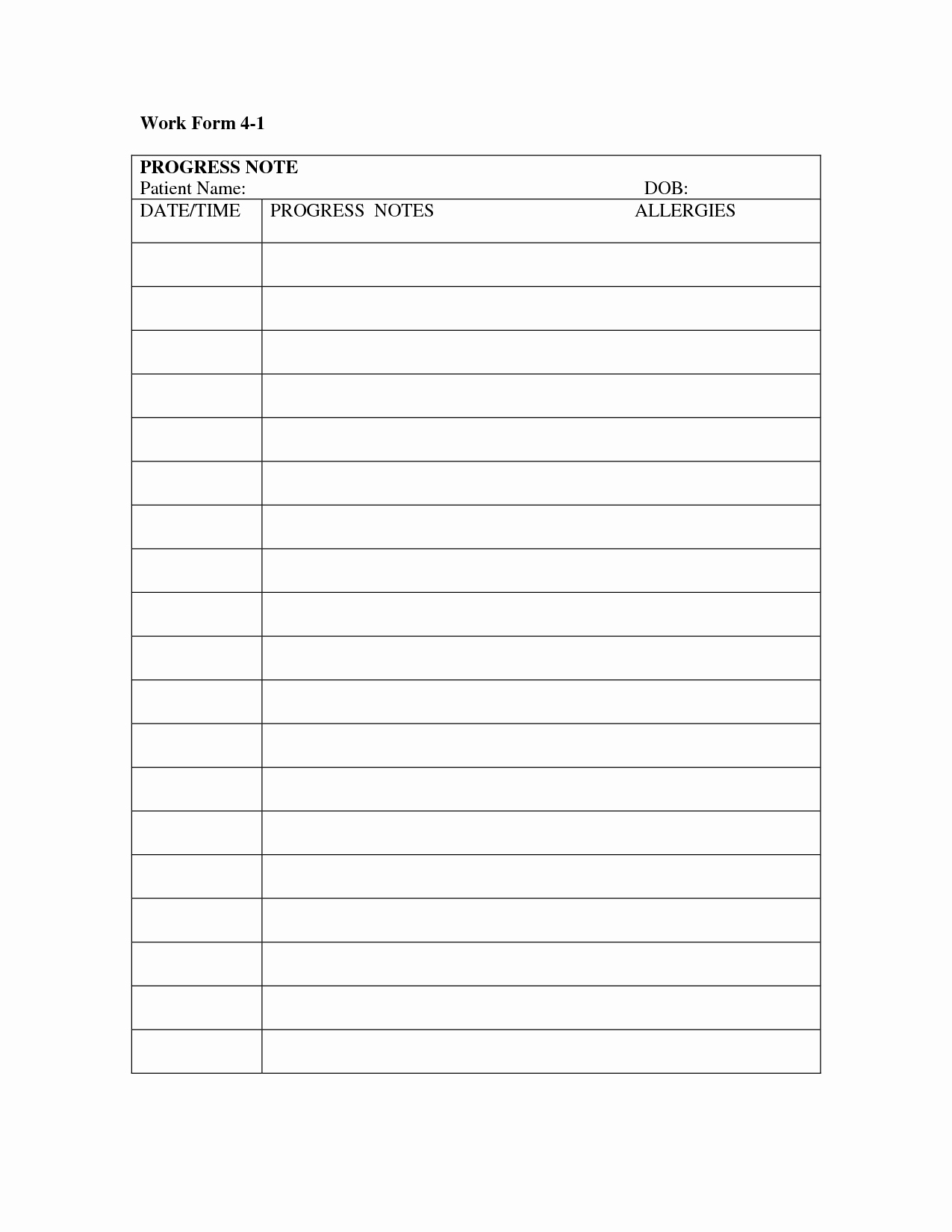 Patient Progress Notes Template Best Of Nursing Notes Blank Pages to Pin On Pinterest