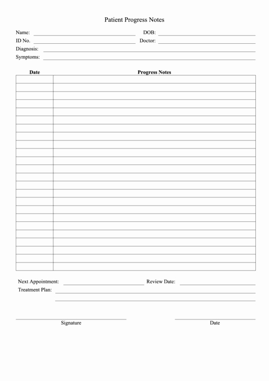 Patient Progress Notes Template Elegant Patient Progress Notes Printable Pdf