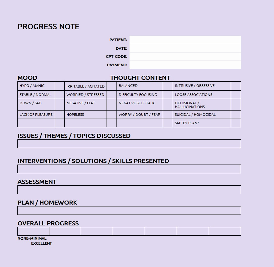 Patient Progress Notes Template Lovely Patient Progress Note Template Sample