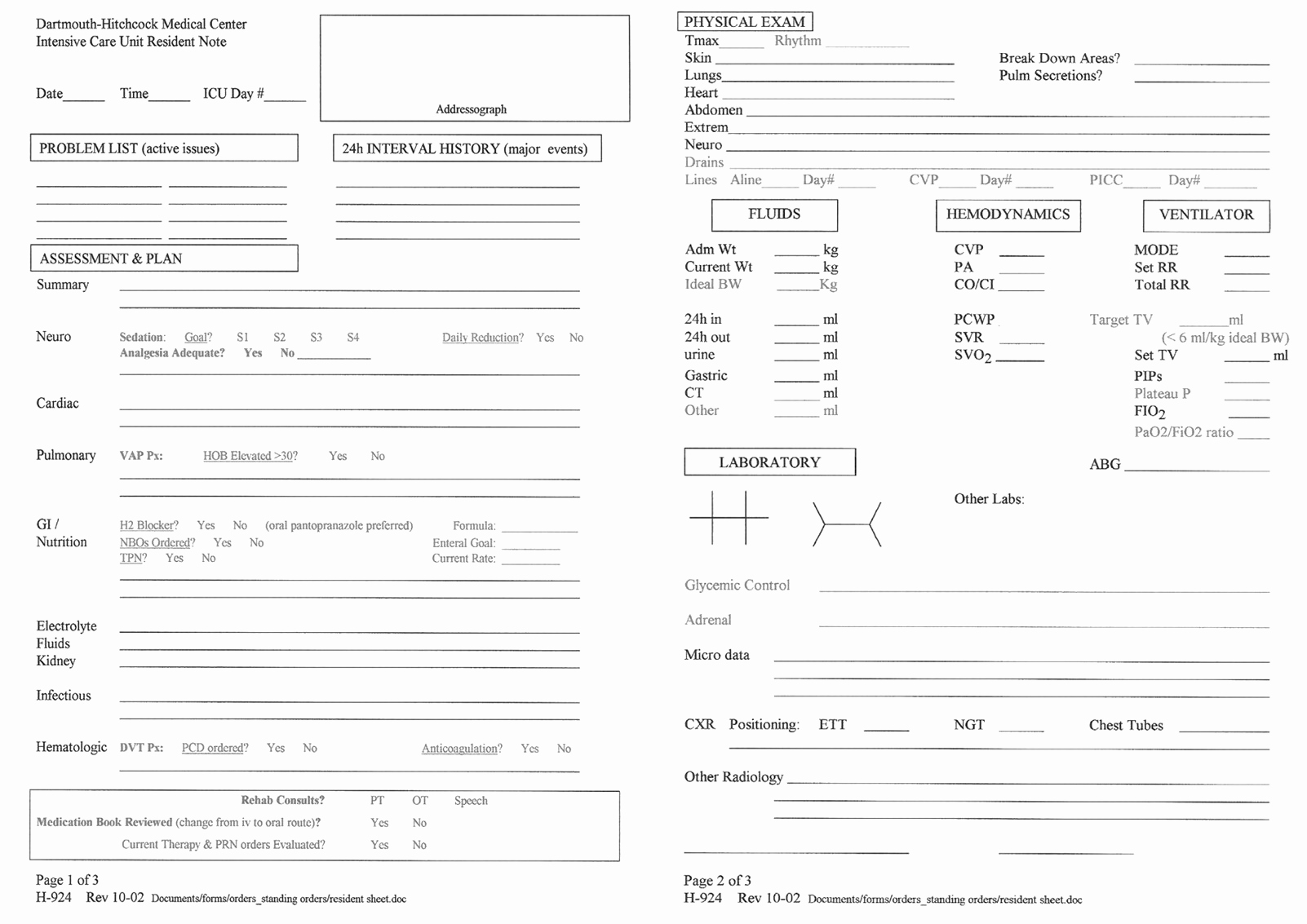 Patient Progress Notes Template Unique A Model for Increasing Patient Safety In the Intensive