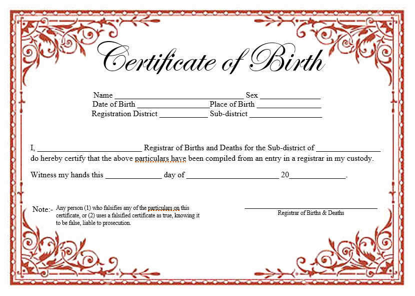 Pdf Certificate Template Free Fresh 14 Free Birth Certificate Templates In Ms Word &amp; Pdf