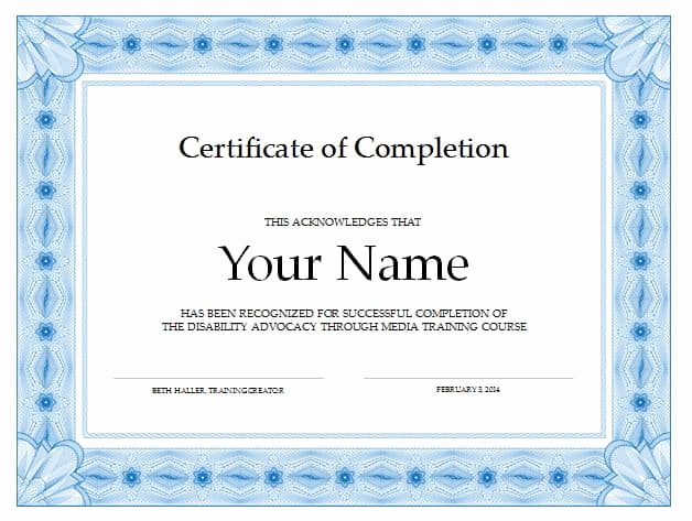Pdf Certificate Template Free Lovely 37 Free Certificate Of Pletion Templates In Word Excel Pdf