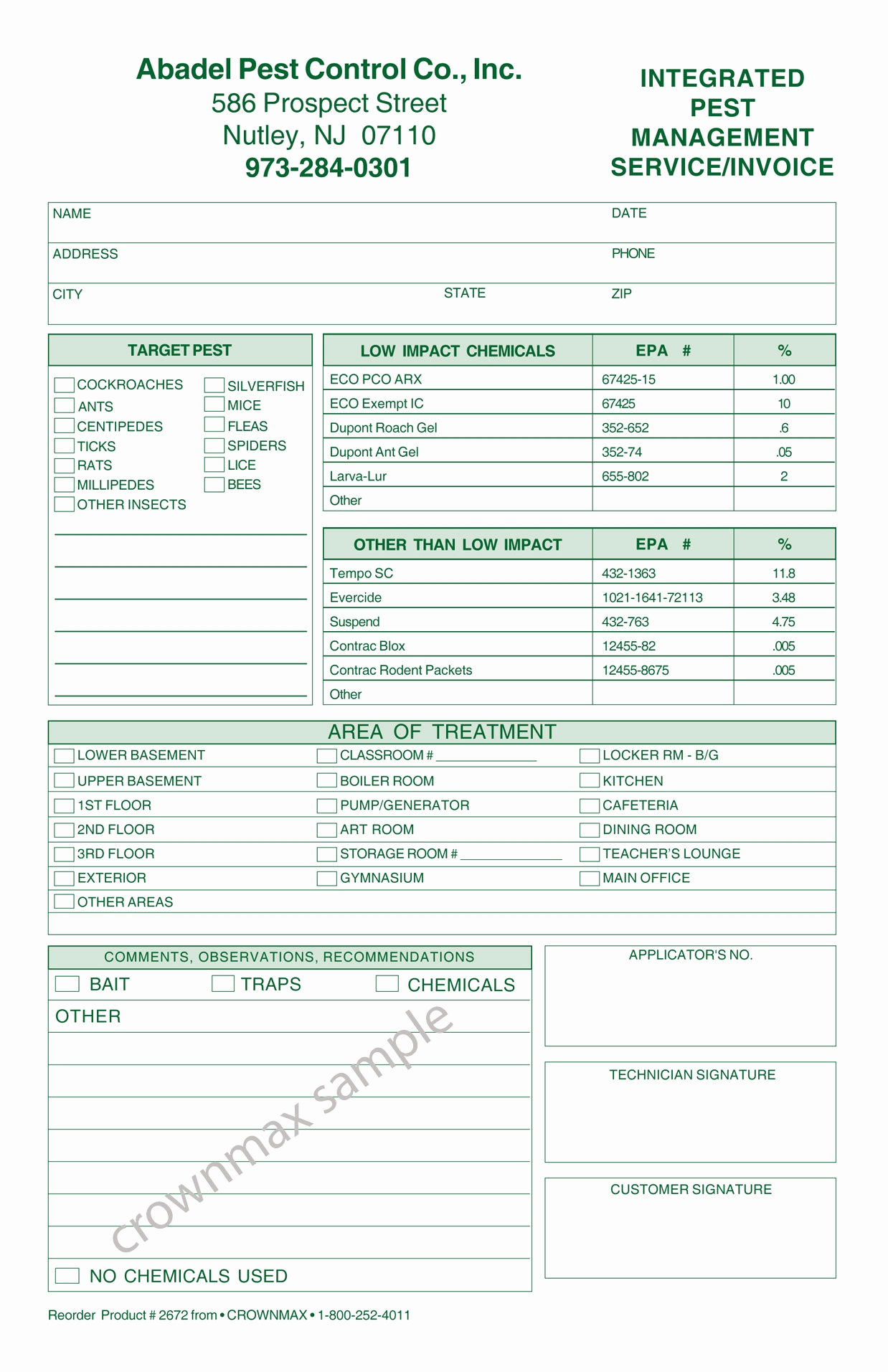 Pest Control Invoice Template Awesome Pest Control Invoices Invoice Template Ideas