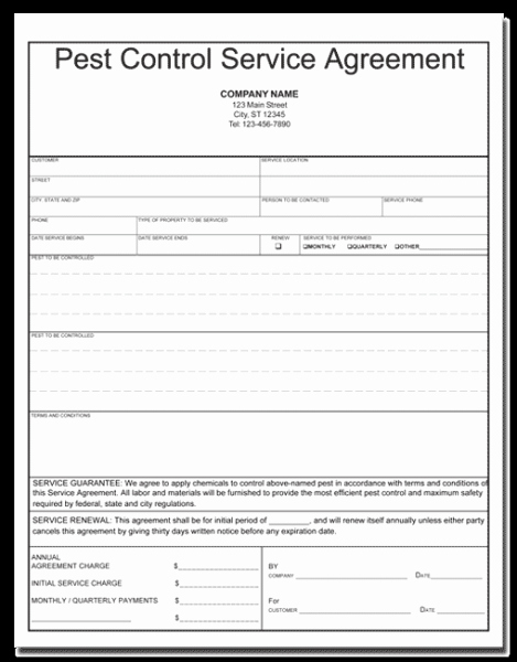 Pest Control Invoice Template Best Of Pest Control Contract Template