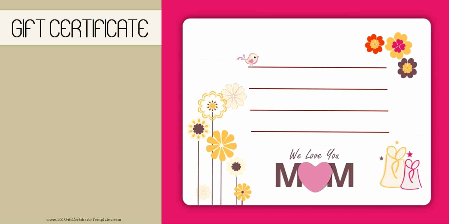 Photo Gift Certificate Template Lovely Mother S Day Gift Certificate Templates