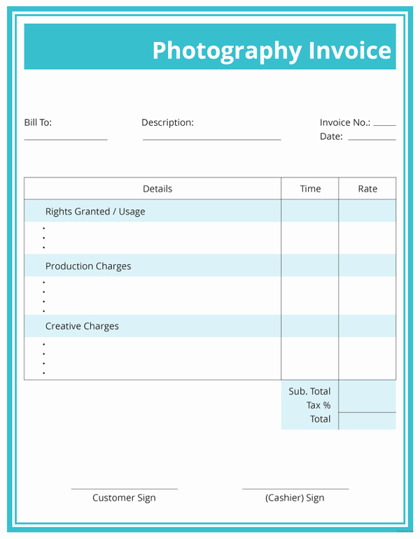 Photography Invoice Template Word Awesome Free Mercial Graphy Invoice Template