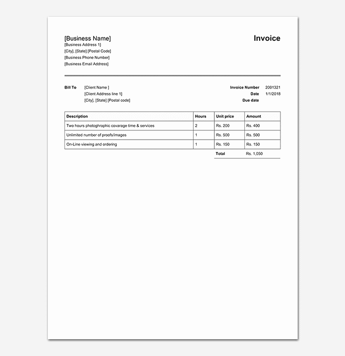 Photography Invoice Template Word Beautiful Graphy Receipt Template 17 for Word Excel Pdf