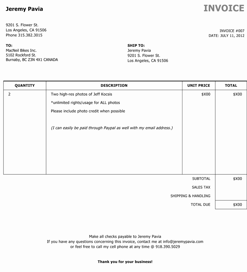 Photography Invoice Template Word Elegant Through the Lens How to Sell A and Deliver the