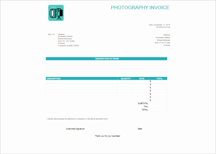 Photography Invoice Template Word Fresh Graphy Invoice Template Word Document